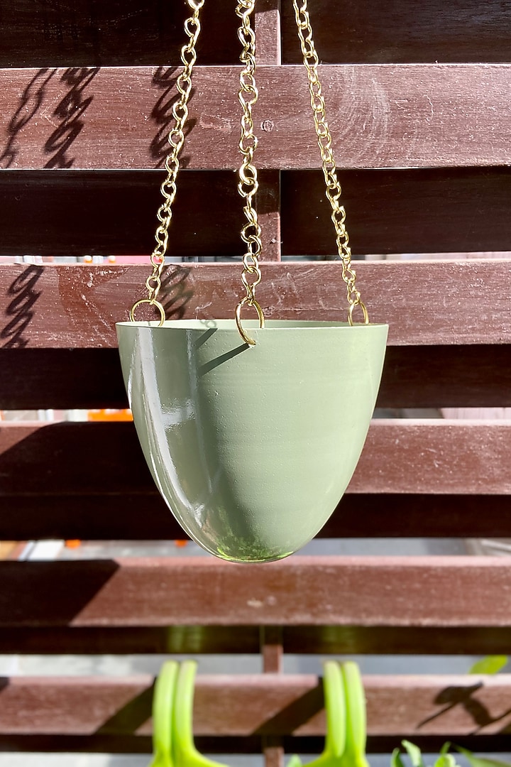 Green Metal Wall Hanging Planter by The house of trendz at Pernia's Pop Up Shop