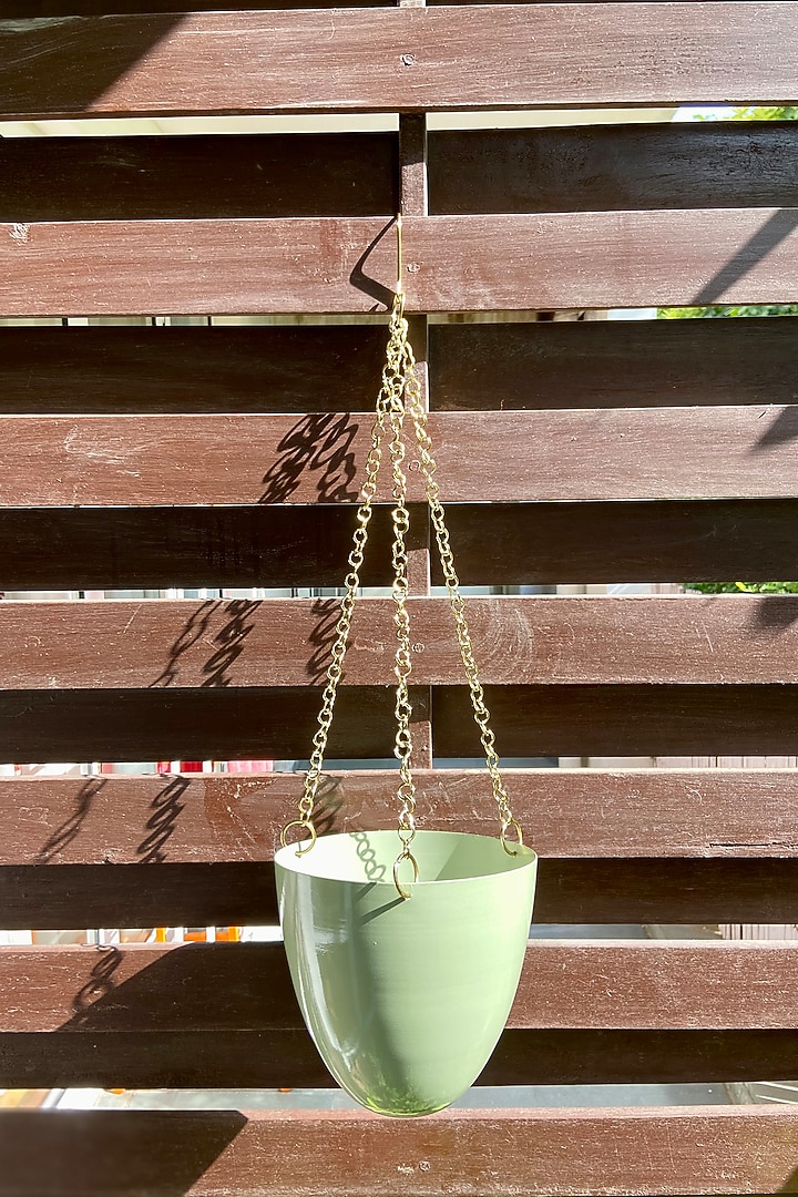 Green Metal Wall Hanging Planter by The house of trendz at Pernia's Pop Up Shop