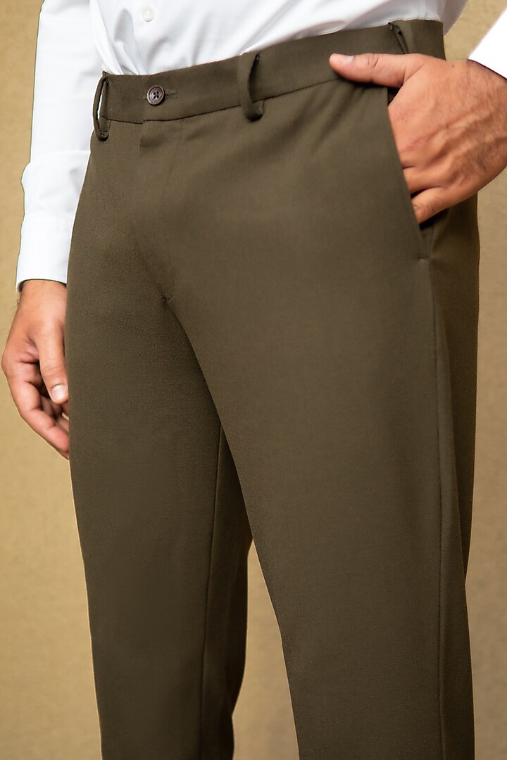 Army Olive Dress Pants (Slim Fit) by THE PANT PROJECT at Pernia's Pop Up Shop