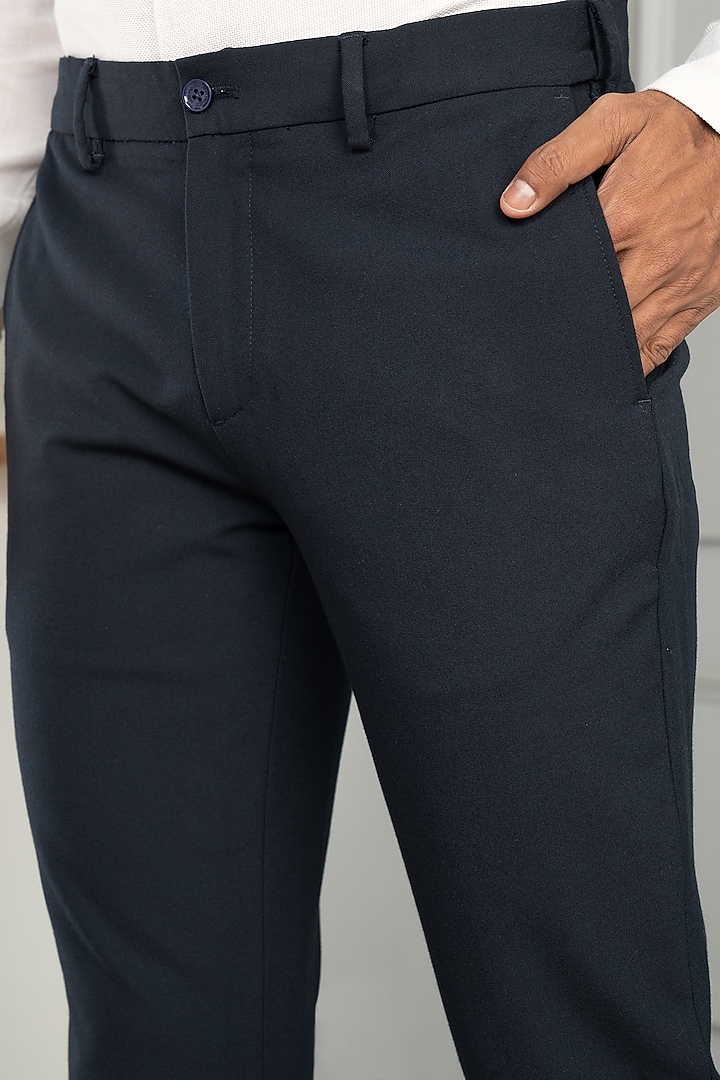 Eco Navy Stretch Pants (Slim Fit) by THE PANT PROJECT at Pernia's Pop Up Shop