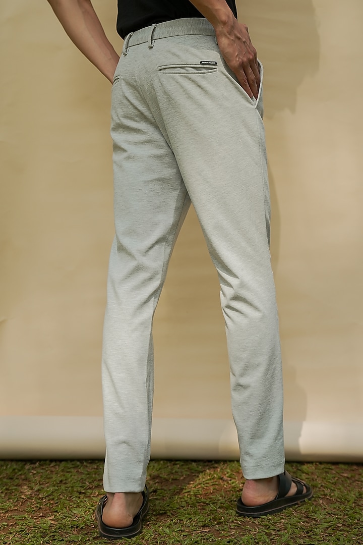 Ice Grey Power-Stretch Pants (Slim Fit) by THE PANT PROJECT at Pernia's Pop Up Shop
