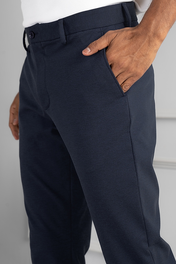 Insignia Blue Power-Stretch Pants (Slim Fit) by THE PANT PROJECT at Pernia's Pop Up Shop
