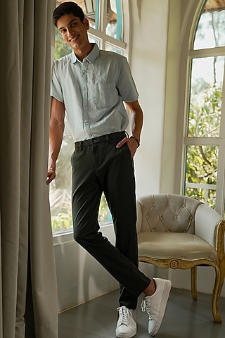 Martini Olive Power-Stretch Pants (Slim Fit) by THE PANT PROJECT