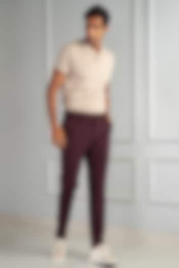 Plum Wine Power-Stretch Pants (Slim Fit) by THE PANT PROJECT at Pernia's Pop Up Shop