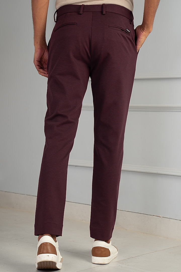 Plum Wine Power-Stretch Pants (Slim Fit) by THE PANT PROJECT at Pernia's Pop Up Shop