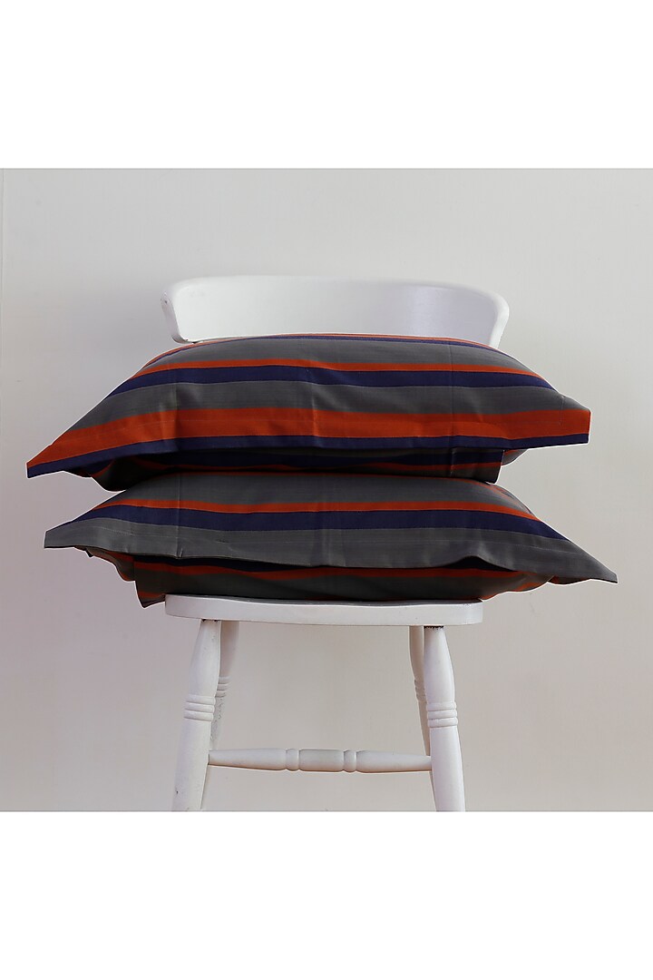 Multi-Colored Yarn-Dyed & Woven Bedsheet Set by Thoppia at Pernia's Pop Up Shop
