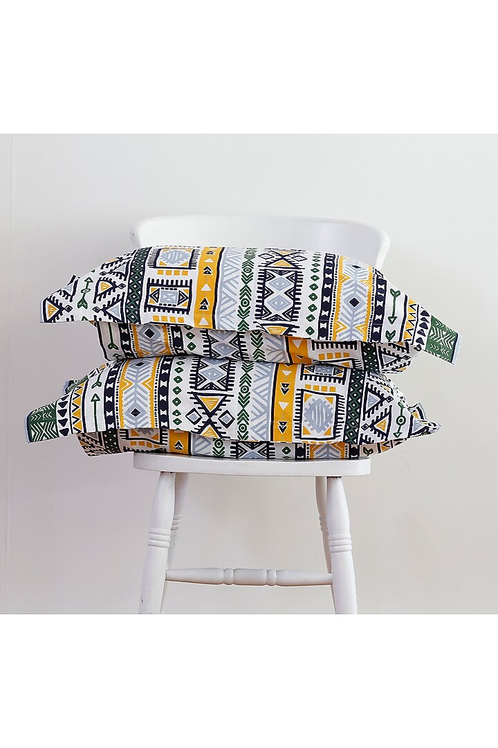 Multi-Colored Rotary Printed Bedsheet Set by Thoppia at Pernia's Pop Up Shop