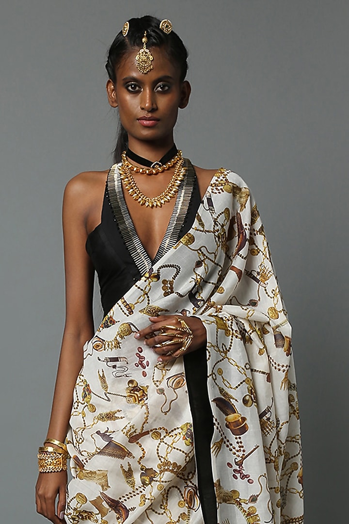 Black Dupion Silk Top by House of Three at Pernia's Pop Up Shop