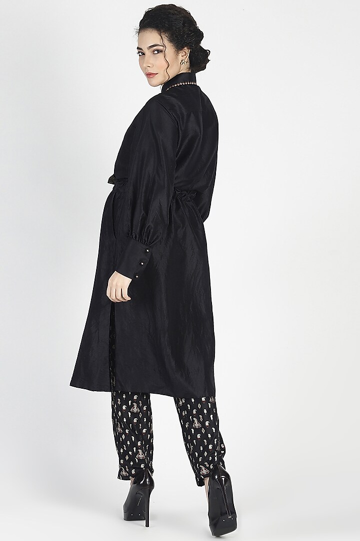 Black Embroidered Shirt Tunic by House of Three at Pernia's Pop Up Shop