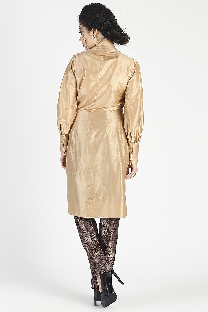 Olive Silk Overlap Tunic by House of Three at Pernia's Pop Up Shop