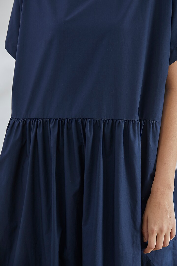 Navy Blue High Slit Summer Dress by House of Three at Pernia's Pop Up Shop