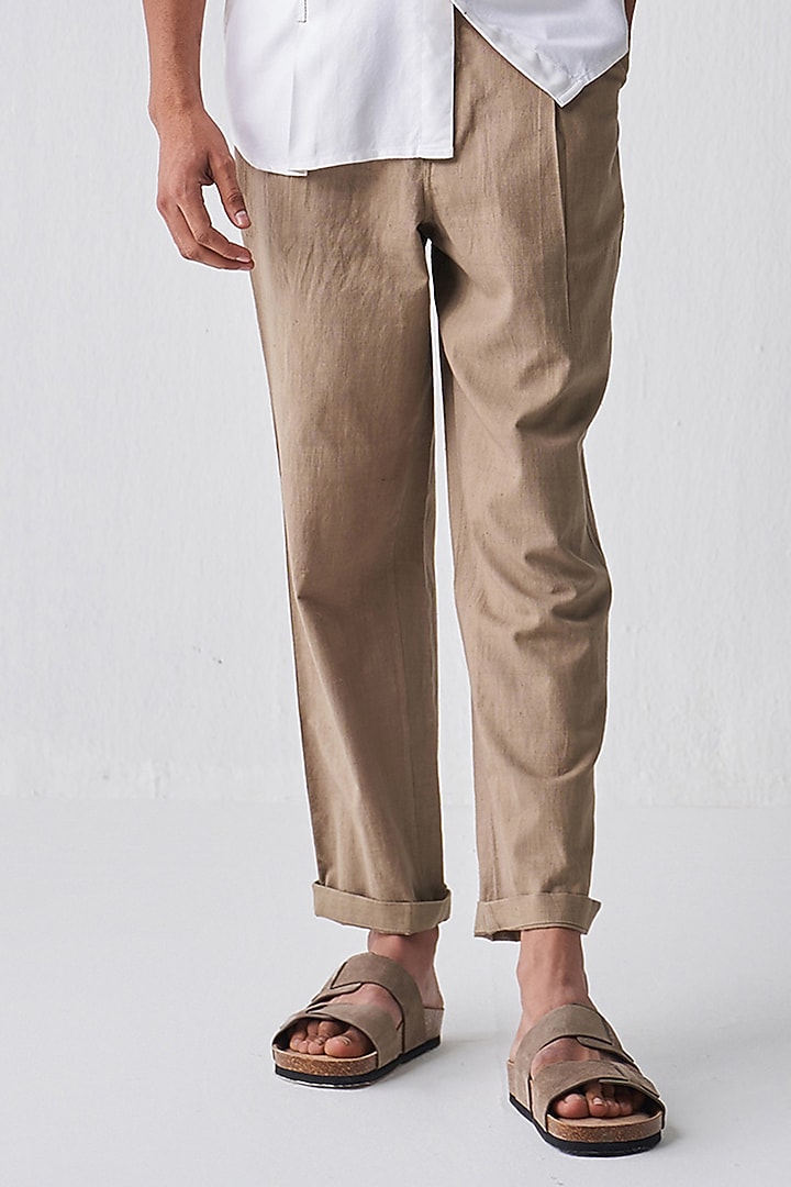 Ivory Tencel & Handloom Cotton Co-Ord Set by Three Men at Pernia's Pop Up Shop