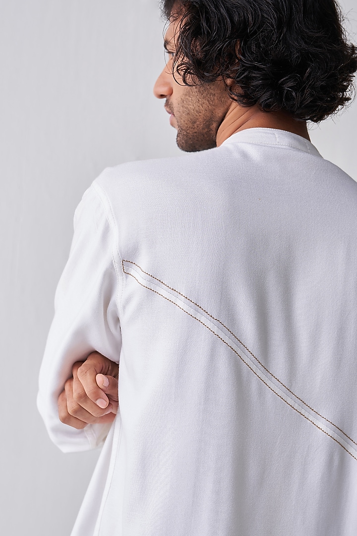 Ivory Tencel & Handloom Cotton Co-Ord Set by Three Men at Pernia's Pop Up Shop