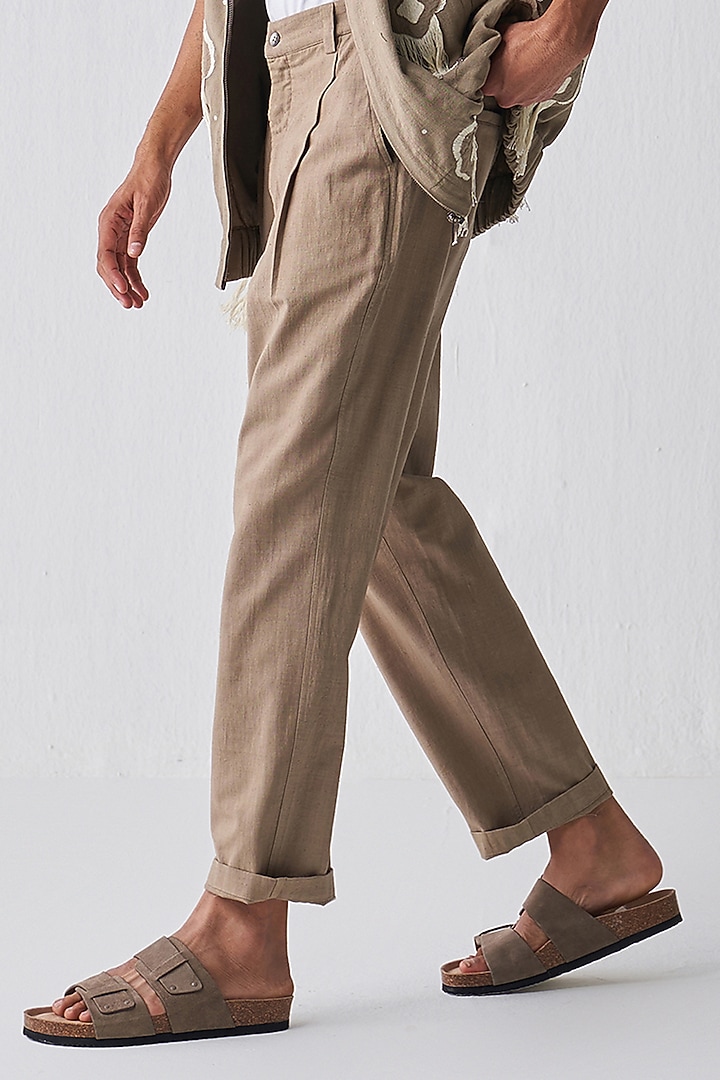 Sage Handloom Cotton Bomber Jacket Set by Three Men at Pernia's Pop Up Shop