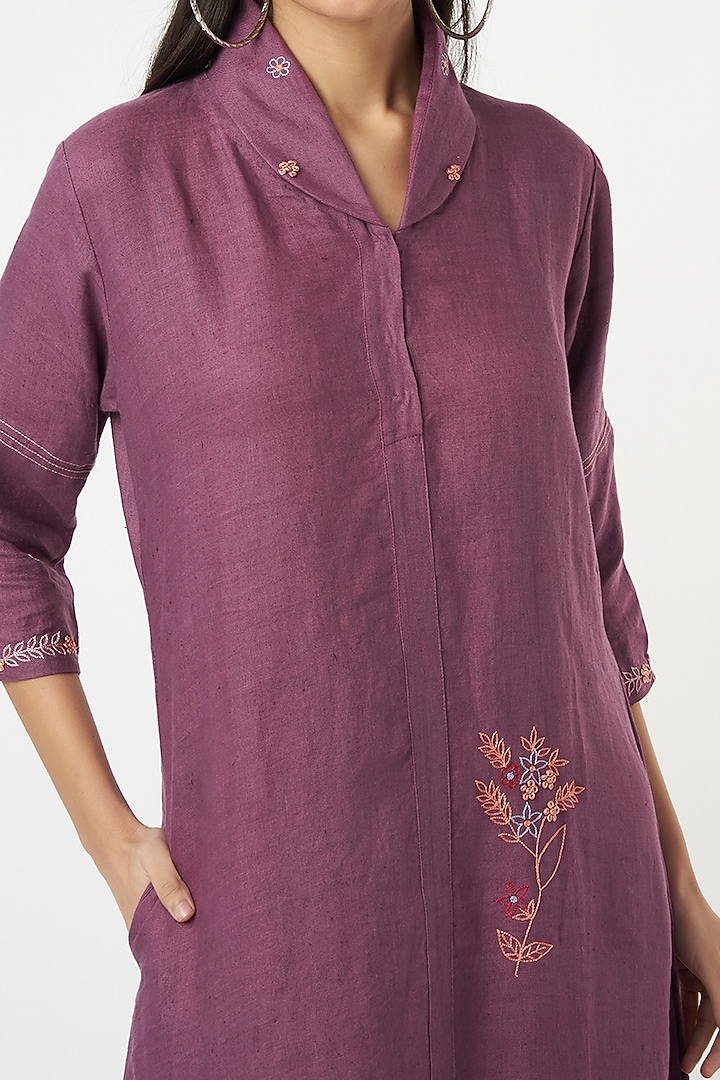 Purple Embroidered Tunic by The House of Hemp at Pernia's Pop Up Shop