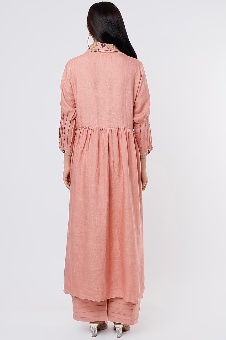 Dusty Pink Hemp Embroidered Jacket Set by The House of Hemp at Pernia's Pop Up Shop