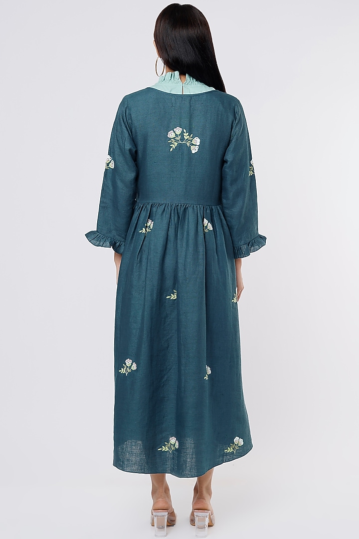 Marine Blue Embroidered Jacket With Inner by The House of Hemp at Pernia's Pop Up Shop