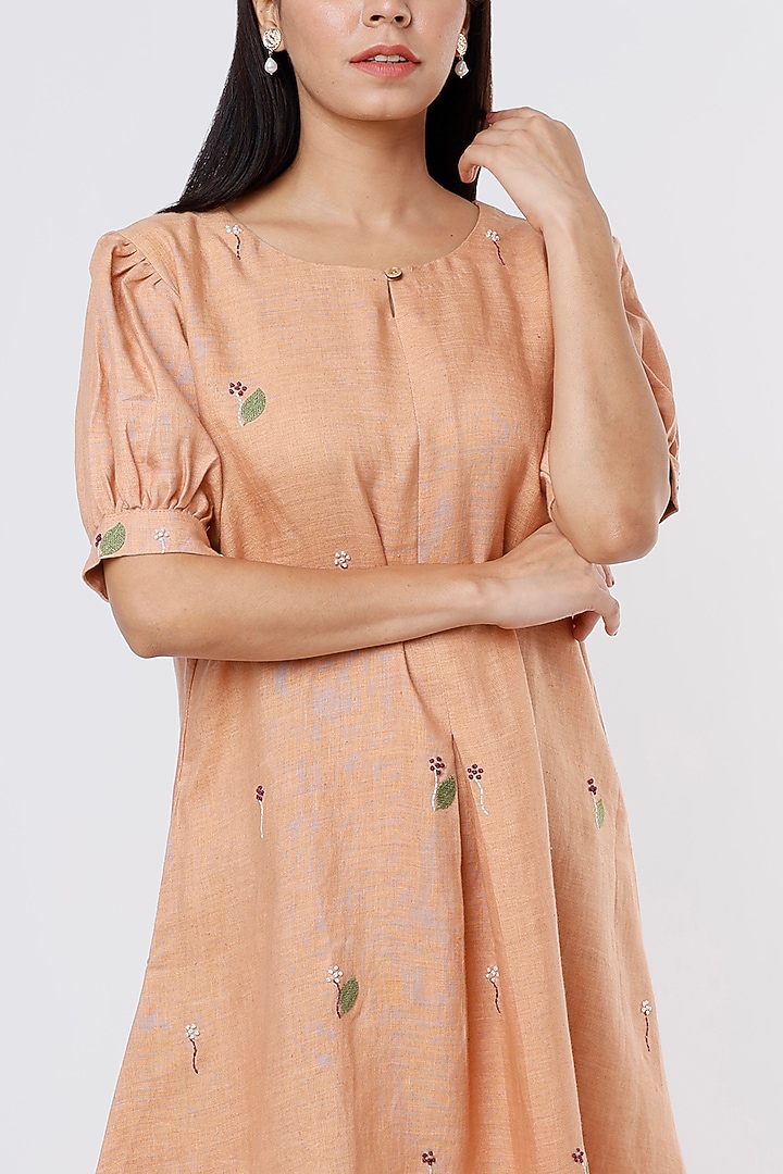 Mud Brown Embroidered Tunic by The House of Hemp at Pernia's Pop Up Shop