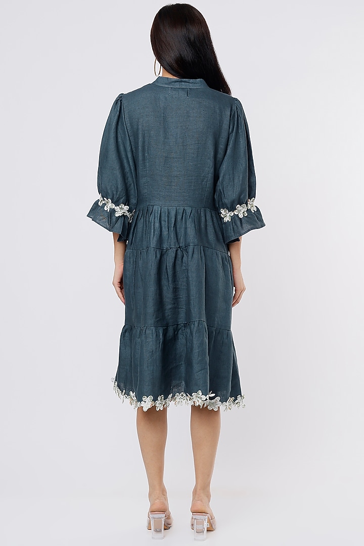 Charcoal Grey Printed Summer Dress by The House of Hemp at Pernia's Pop Up Shop