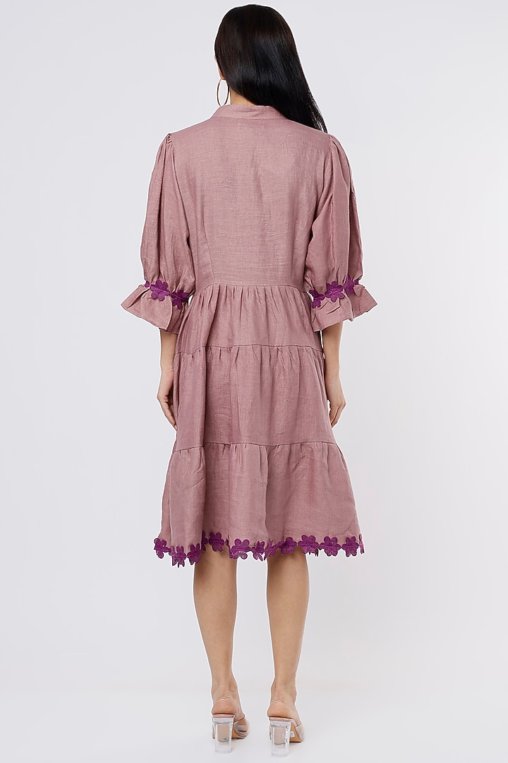 Burgundy Hemp Printed Summer Dress by The House of Hemp at Pernia's Pop Up Shop
