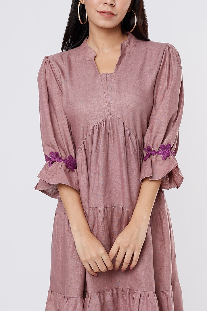 Burgundy Hemp Printed Summer Dress by The House of Hemp at Pernia's Pop Up Shop