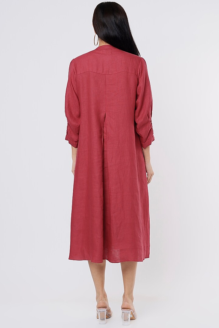 Maroon Hemp A-Line Summer Dress by The House of Hemp at Pernia's Pop Up Shop
