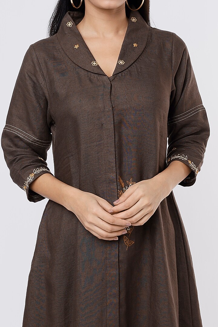 Chocolate Brown Pure Hemp Tunic by The House of Hemp at Pernia's Pop Up Shop