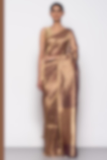 Antique Purple Tissue Organza Handwoven Festive Saree by THE WEAVES at Pernia's Pop Up Shop