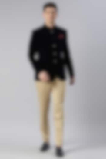 Navy Velvet Jodhpuri Set by The Ethnic Co at Pernia's Pop Up Shop