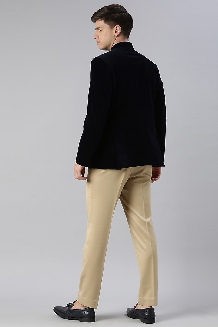 Navy Velvet Jodhpuri Set by The Ethnic Co at Pernia's Pop Up Shop