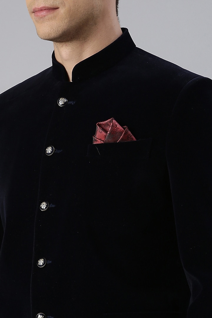 Navy Velvet Jodhpuri Set by The Ethnic Co at Pernia's Pop Up Shop