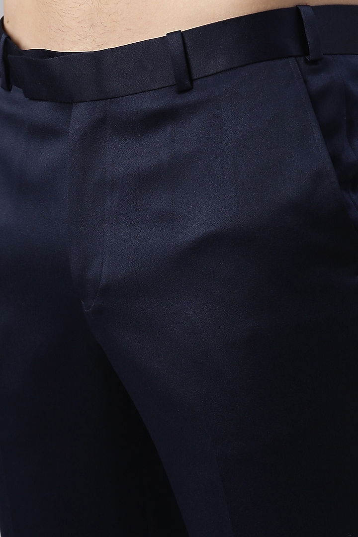 Navy Art Silk Embroidered Bandhgala Set by The Ethnic Co at Pernia's Pop Up Shop