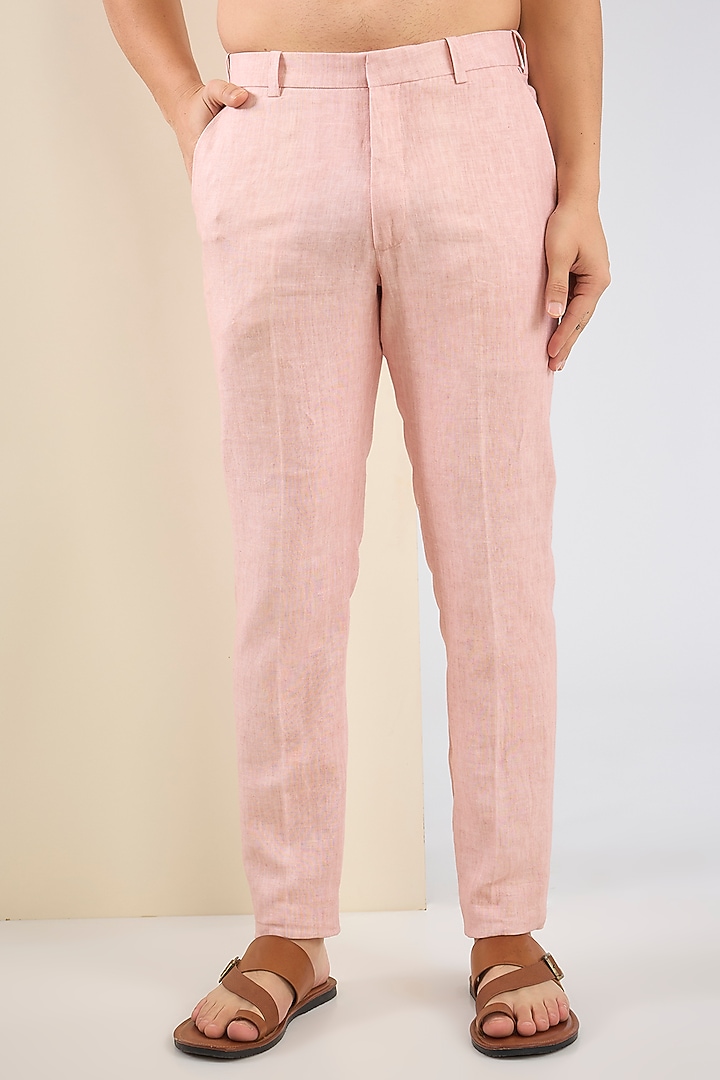 Beige & Pink Cotton Moss Hand Embroidered Ombre Kurta Set by Tarun Tahiliani Men at Pernia's Pop Up Shop