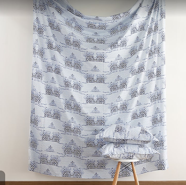 Dark Blue & White Printed Bedsheet Set by Thoppia at Pernia's Pop Up Shop