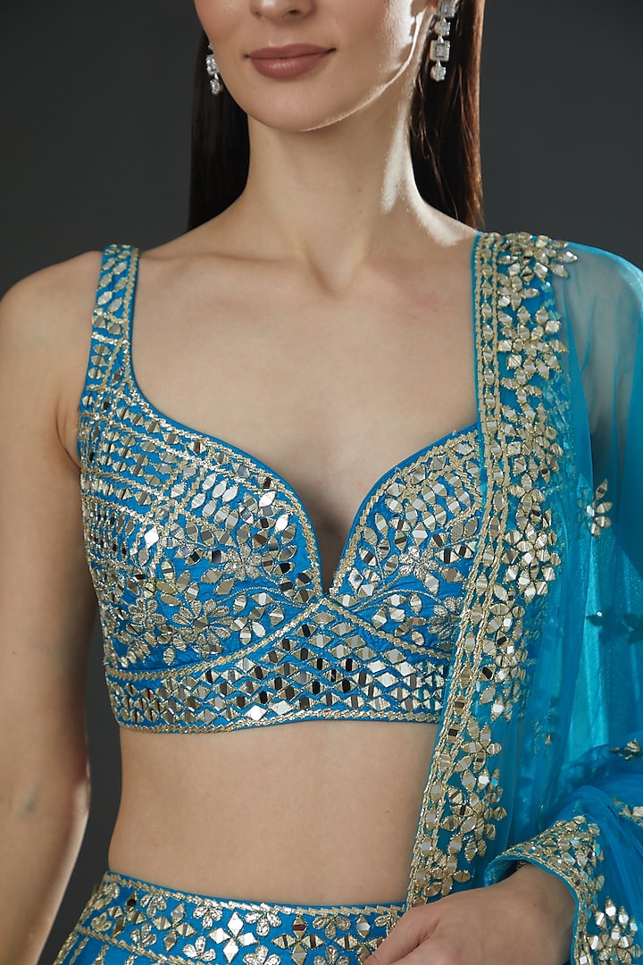 Multi-Colored Silk Embroidered Wedding Lehenga Set by Angad Singh at Pernia's Pop Up Shop