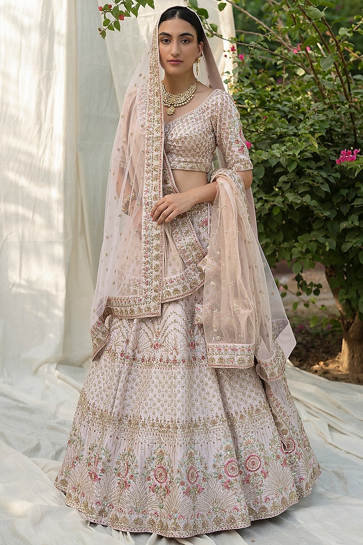Buy Puneet Gupta Pink Embroidered Bridal Trunk Online