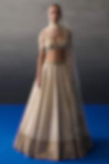 Gold Banarasi Silk Wedding Lehenga Set by Angad Singh at Pernia's Pop Up Shop