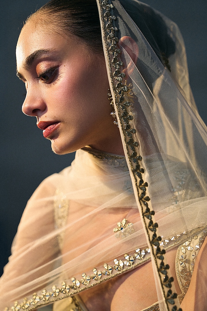 Gold Banarasi Silk Wedding Lehenga Set by Angad Singh at Pernia's Pop Up Shop