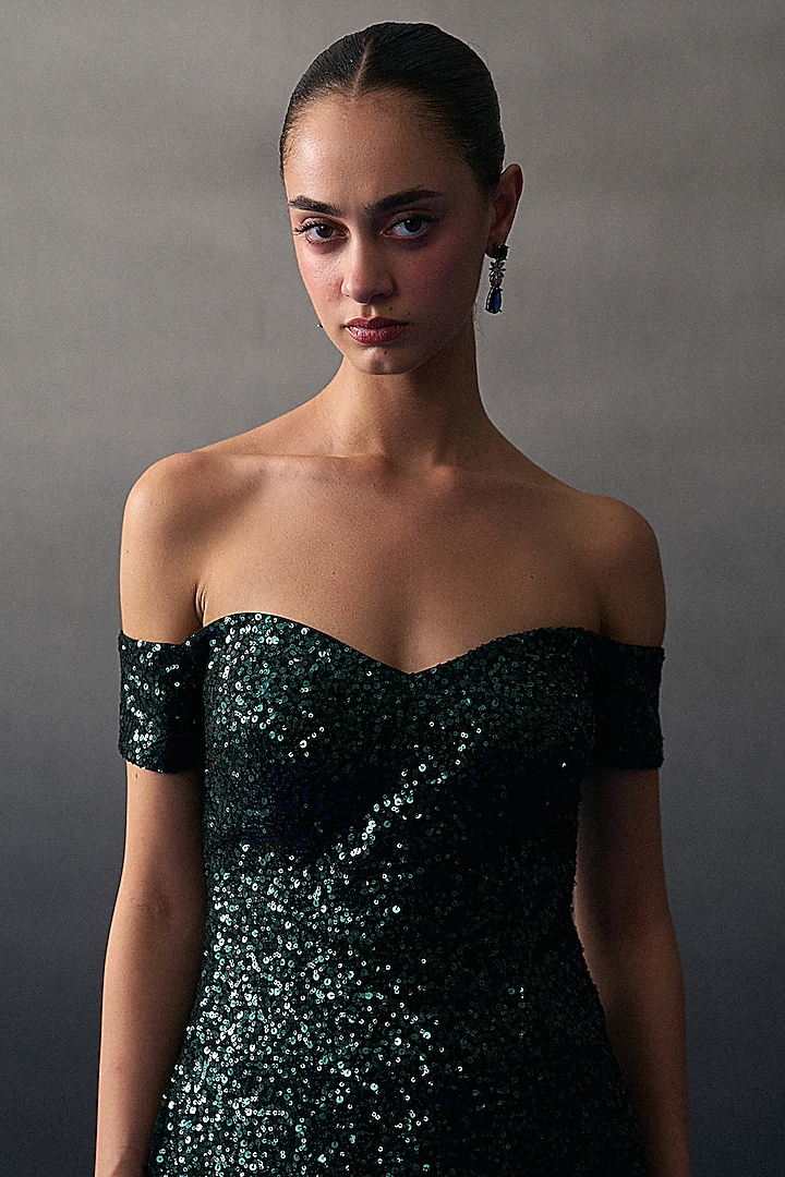 Green Soft Organza Party Wear Sharara Set by Angad Singh at Pernia's Pop Up Shop