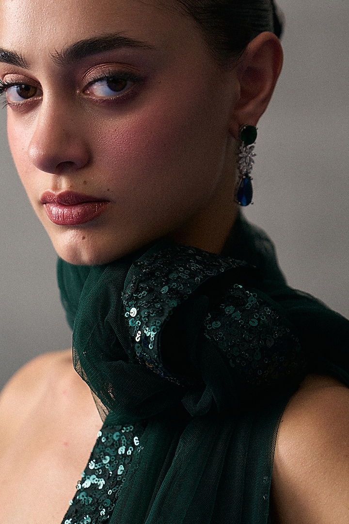 Green Soft Organza Party Wear Sharara Set by Angad Singh at Pernia's Pop Up Shop