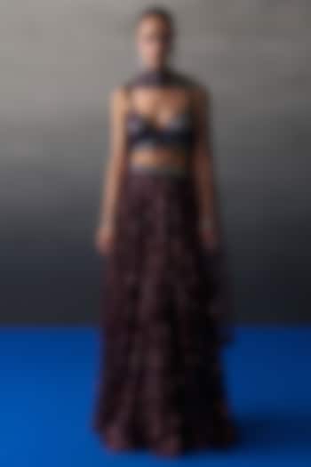 Crimson Sequins Wedding Lehenga Set by Angad Singh at Pernia's Pop Up Shop