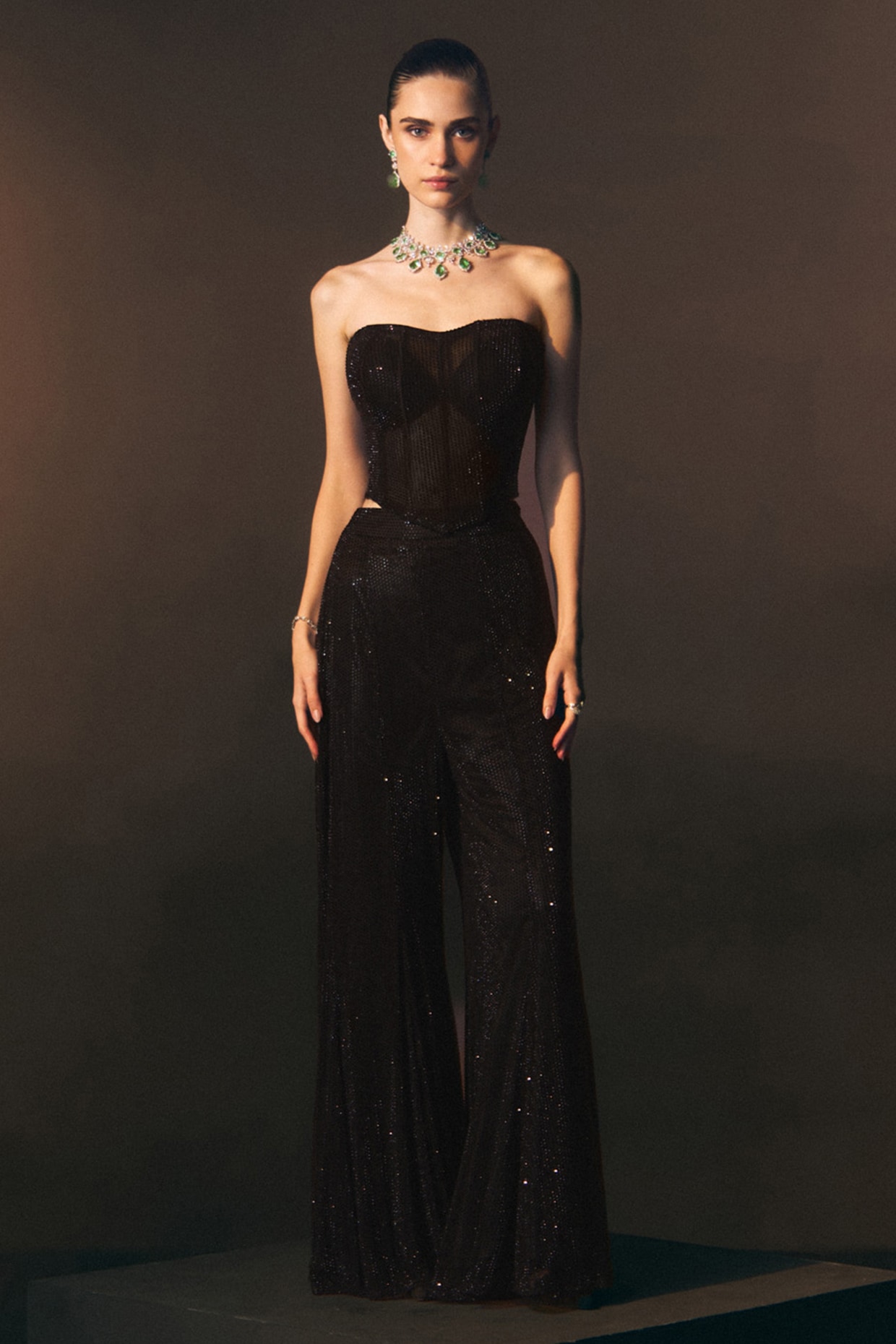 Angad Singh Black Soft Net Sharara Set