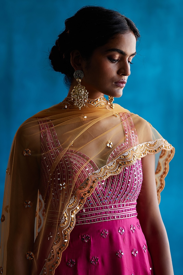 Mustard Silk Wedding Sharara Set by Angad Singh at Pernia's Pop Up Shop