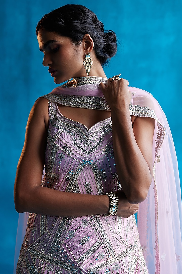 Pink Embroidered Wedding Sharara Set by Angad Singh at Pernia's Pop Up Shop