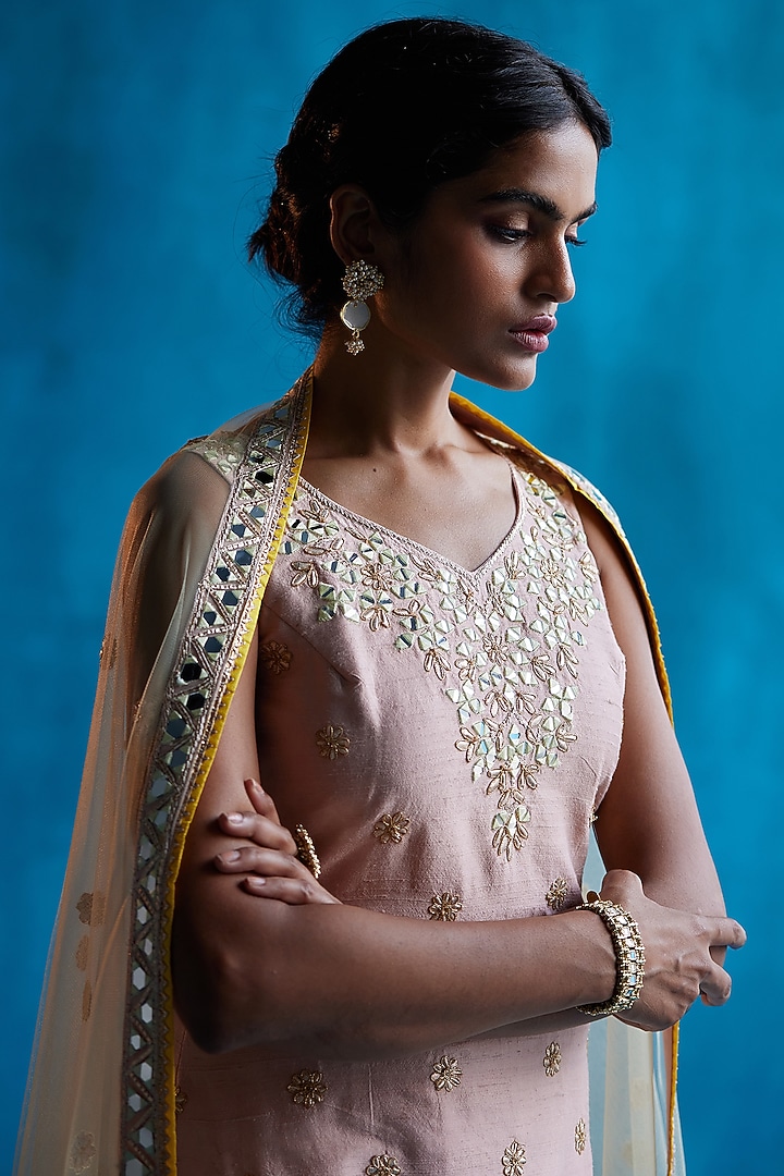 Lemon Yellow Organza Wedding Sharara Set by Angad Singh at Pernia's Pop Up Shop