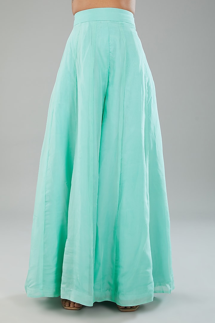 Firozi Organza Wedding Sharara Set by Angad Singh at Pernia's Pop Up Shop