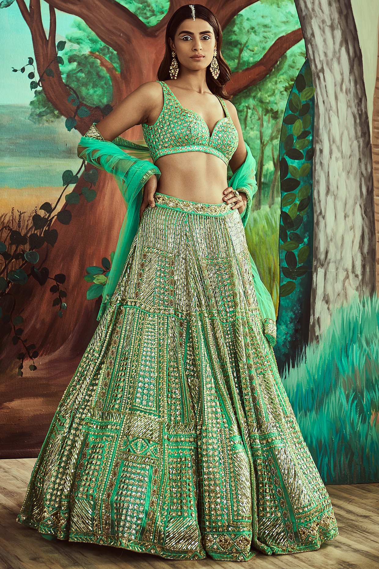 Lehenga - Buy Mint Green Lehenga Online in India | Label Shaurya Sanadhya