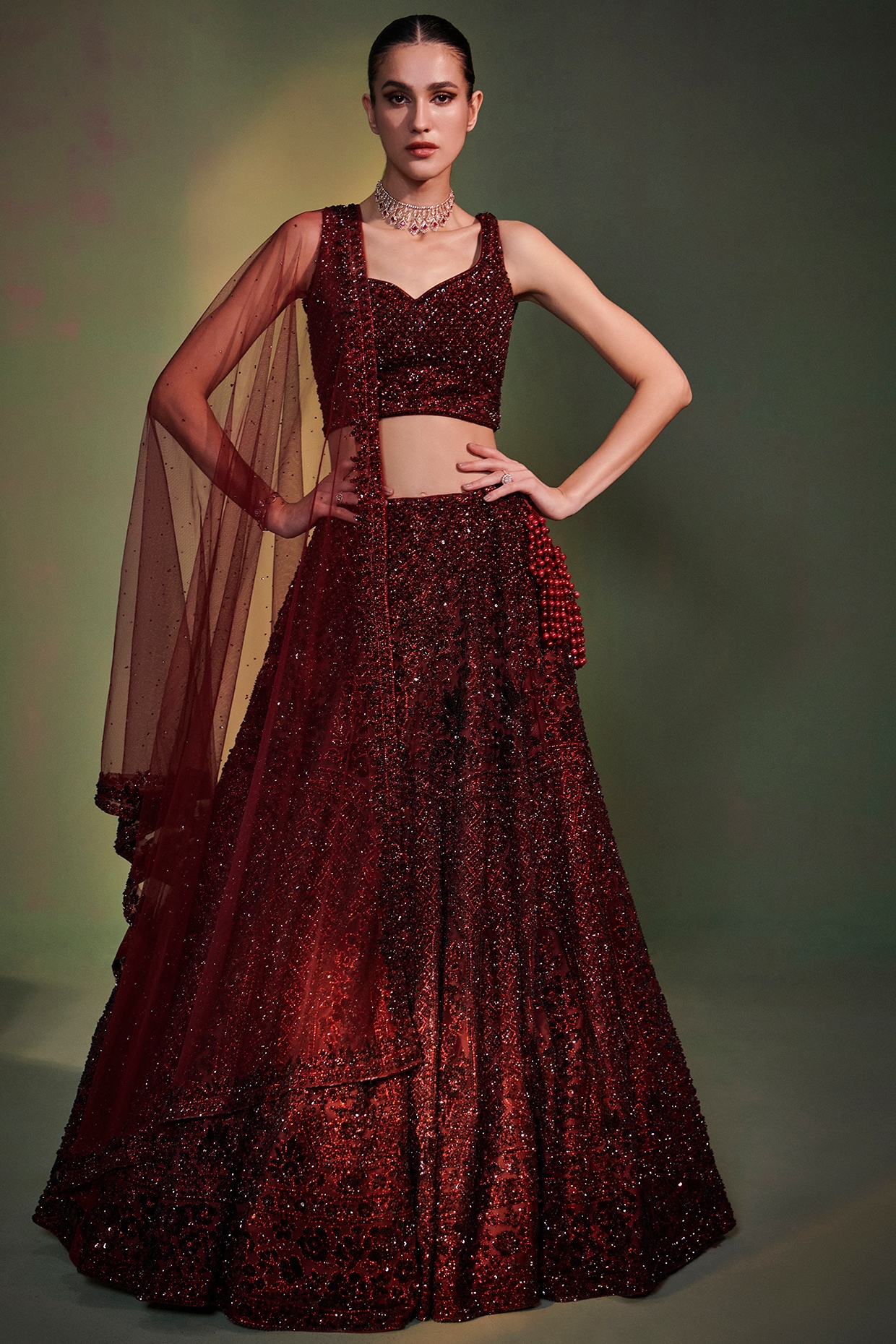 Fabulous Function Wear Maroon Color Heavy Georgette Embroidery Sequence  Work Designer Lehenga Choli - Fashion Mantra