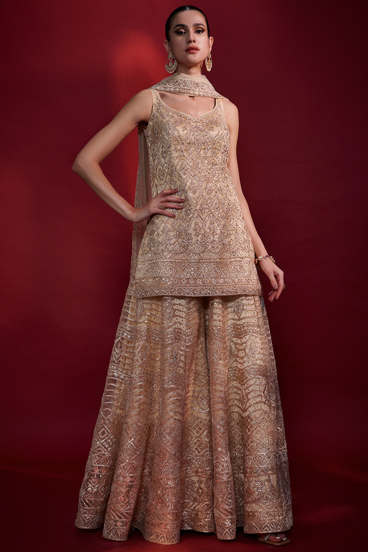 golden sharara dress