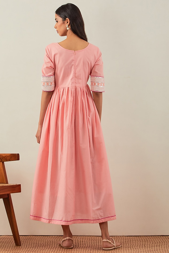 Peach Pure Cotton Summer Dress by The Indian Cause at Pernia's Pop Up Shop